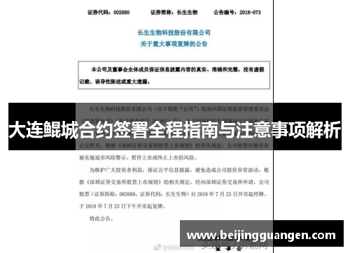 大连鲲城合约签署全程指南与注意事项解析