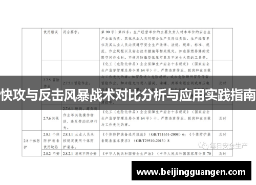 快攻与反击风暴战术对比分析与应用实践指南
